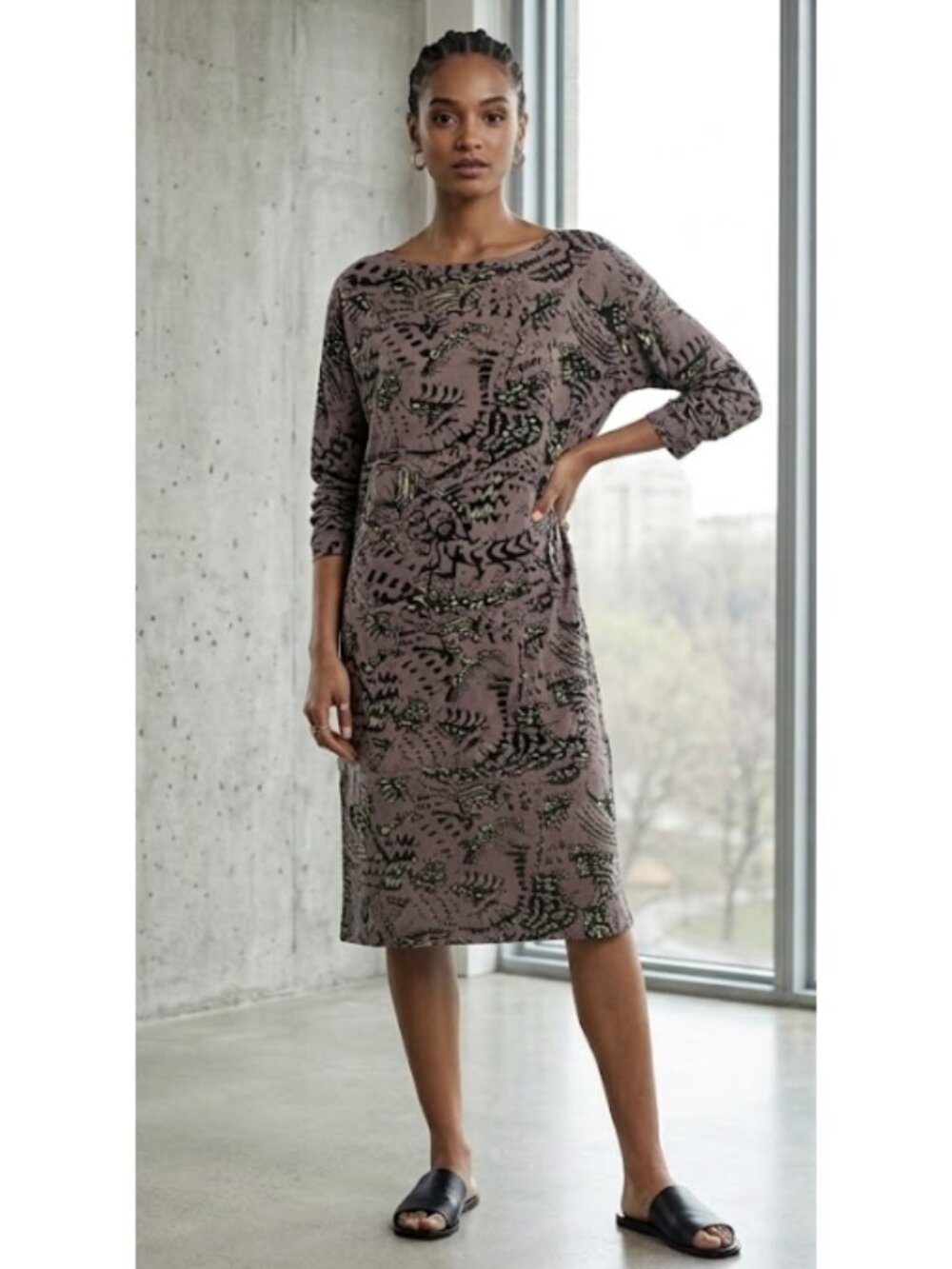 BITTE KAI RAND Abstract Artsy Shift Dress XL Lagenlook Boho Avant Garde